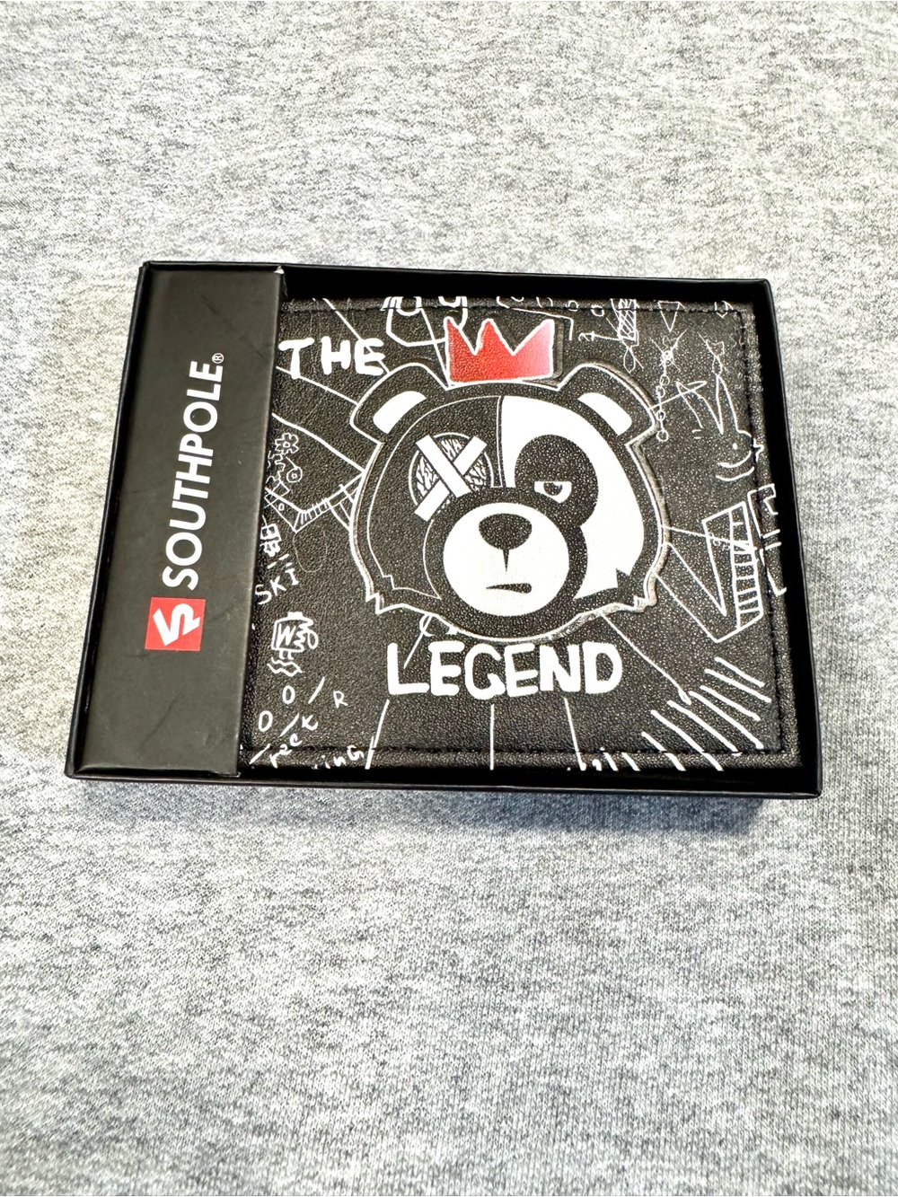 South Pole Black 'Legend' Graphic Wallet